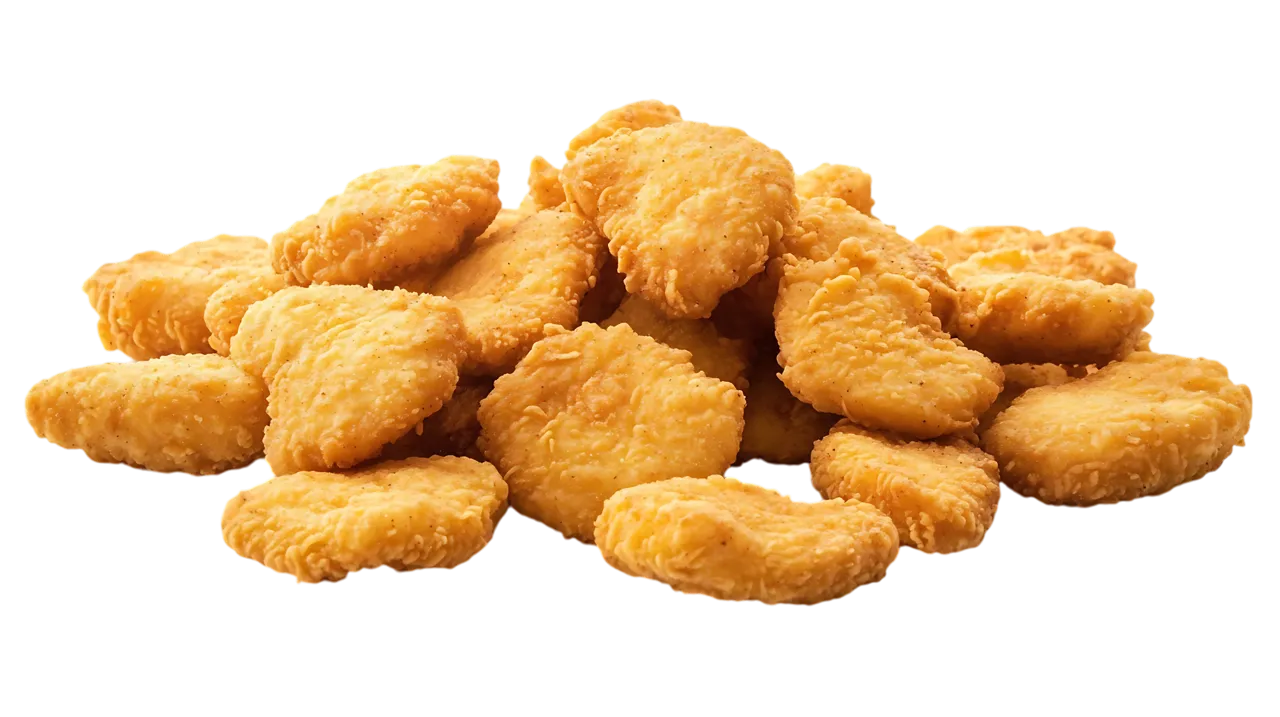 A pile of chicken nuggets